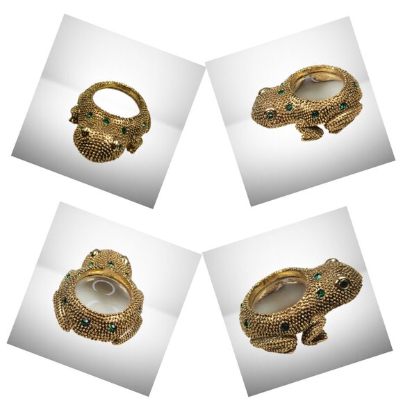 Stunning Super Rare Paris Frog Magnifying Glass Paperweight - Swarovski Crystal - Picture 2 of 9